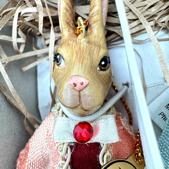 Katherines Collection Keepsake Bunny Ornaments Set Of 6 NOS In Original Box Vtg - Picture 15 of 16